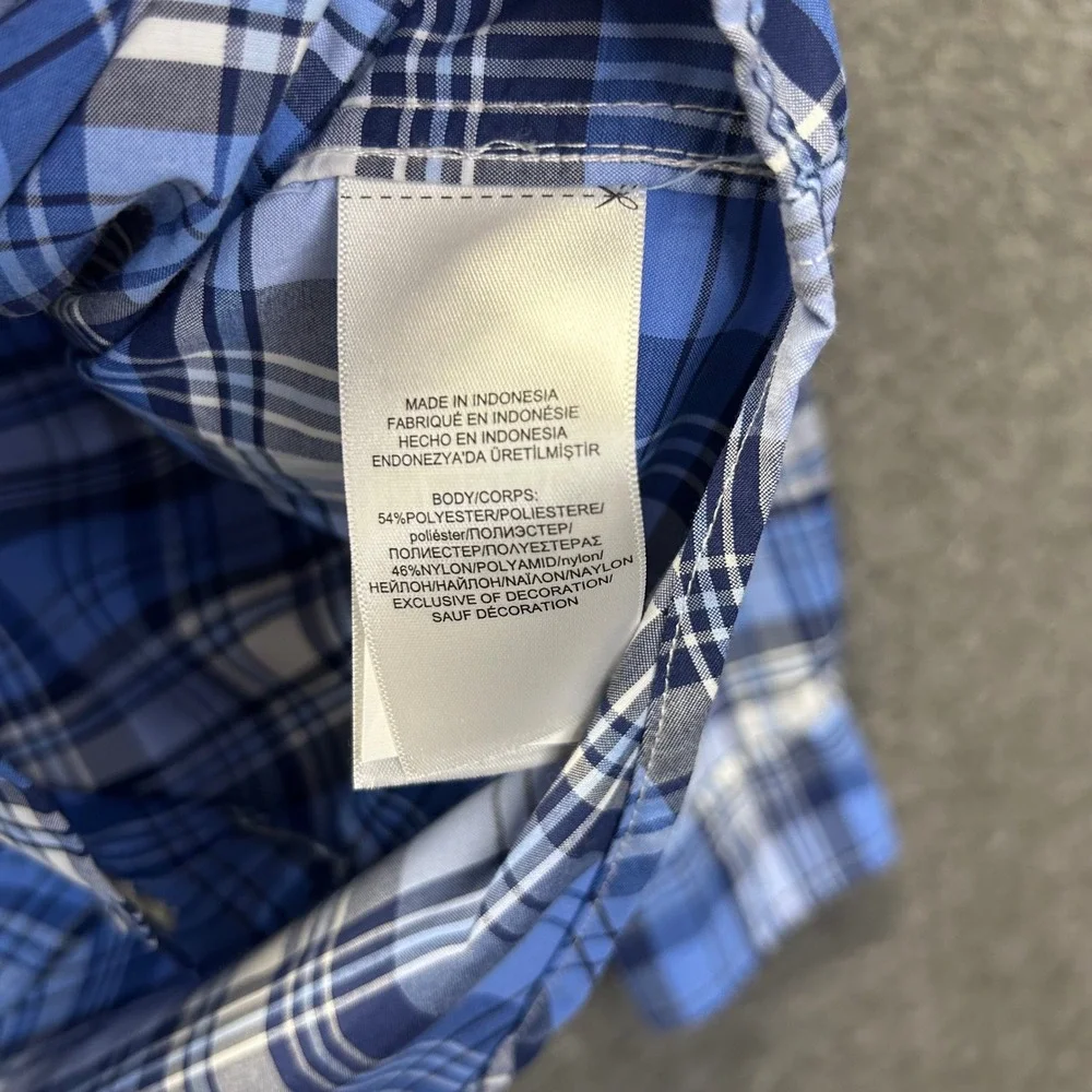 Polo Ralph Lauren Performance Kids Blue Plaid Button Down Shirt XL 18-20 L/S